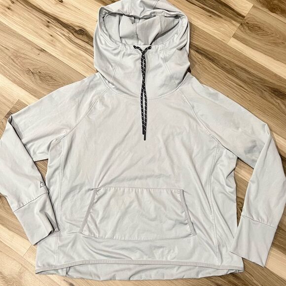 Gerry Mock Neck Grey Hoodie Sweatshirt Women’s Medium - Picture 1 of 5